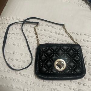 Kate Spade Astor Naomi Quilted Black Leather Crossbody Bag Pyramid Turnlock